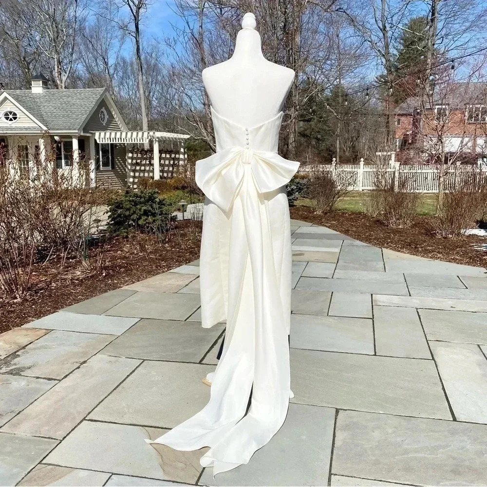 NWT BHLDN Amsale Willow Bow Formal Midi Dress Wedding 6